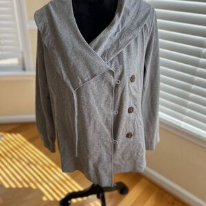 Gray Double-Breasted Cardigan